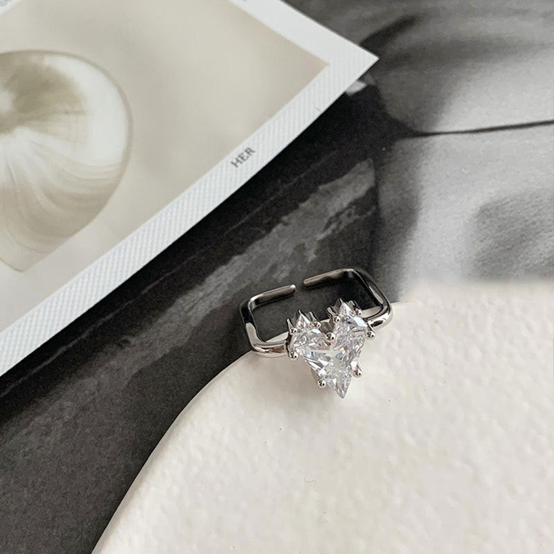 Wholesale Heart Square Silver Ring